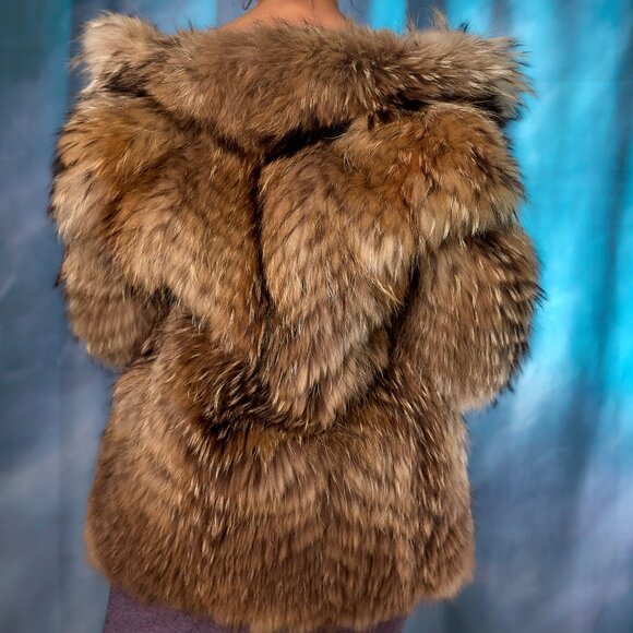 Vintage 80's Fur Coat/jacket - Picture 6 of 9